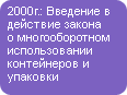 2000 г.: Введение в действие закона о многооборотном использовании контейнеров и упаковки